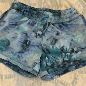 ATHLETA GIRL All Play 3" Tie Dye Unstoppable Blue Multi Shorts